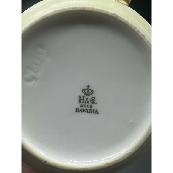 Heinrich & Co Selb Bavaria Creamer and Sugar Porcelain Blue Floral Gold 6075 - Picture 4 of 8